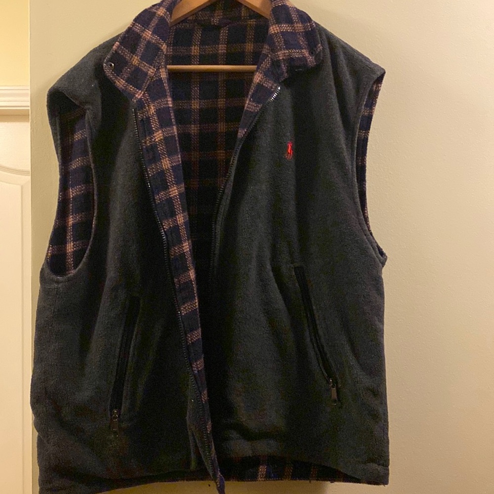 Polo reverse winter vest classic zipper pockets